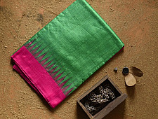 Kamakshi | Pure Tussar Silk Green Saree