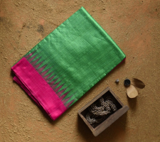 Kamakshi | Pure Tussar Silk Green Saree