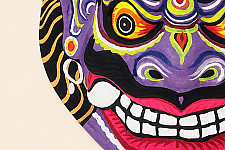 Mukhauta . मुखौटा : Handmade Wall Hanging Chhau Mask - Asura
