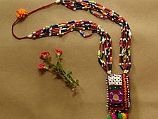 FolkLove | Handmade Tribal Bead & Embroidered Necklace 