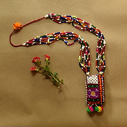 FolkLove | Handmade Tribal Bead & Embroidered Necklace 