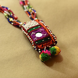 FolkLove | Handmade Tribal Bead & Embroidered Necklace 