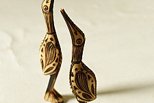 Burn Art | Tribal Wooden Art Pieces - Bird Herons (Set of Two)