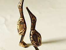 Burn Art | Tribal Wooden Art Pieces - Bird Herons (Set of Two)