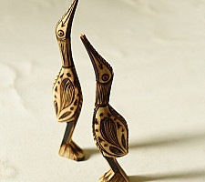 Burn Art | Tribal Wooden Art Pieces - Bird Herons (Set of Two)