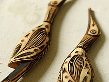 Burn Art | Tribal Wooden Art Pieces - Bird Herons (Set of Two)