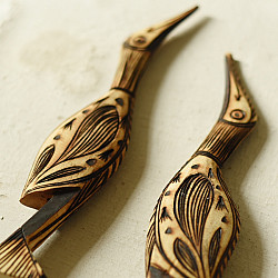 Burn Art | Tribal Wooden Art Pieces - Bird Herons (Set of Two)