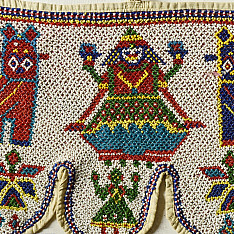 Prachin . प्राचीन  ❂ Gujrat Bead Work - Old & Antique Wall Hanging - Laxmi Motif Chakda