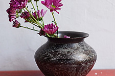 Antiquities from Khajuraho ~ Carved Brass Lota - F