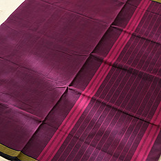Rojana | Handloom Andhra Cotton Saree - Deep Violet