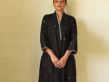 Jamdani Handloom Cotton Black Dress