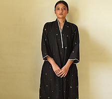 Jamdani Handloom Cotton Black Dress