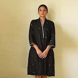 Jamdani Handloom Cotton Black Dress