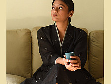 Jamdani Handloom Cotton Black Dress