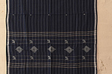 Aamaya . आमाया | Handloom Soft Cotton Jamdani Stole (Two Options) - Navy Blue