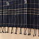 shop Handloom Soft Cotton Jamdani Stole  - Navy Blue