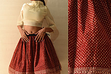 Flowers in a River | Natural Dyed Jawariya Block Printed Short Skirt