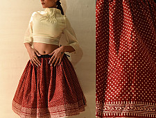 Flowers in a River | Natural Dyed Jawariya Block Printed Short Skirt