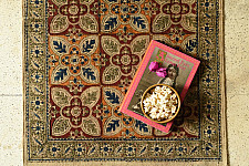 A finite infinity ❧ Kalamkari Natural Color Dhurrie ( 2 X 3 ) - E