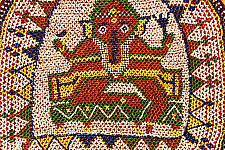 Prachin . प्राचीन  ❂ Gujrat Bead Work - Old & Antique Wall Hanging - Ganesha