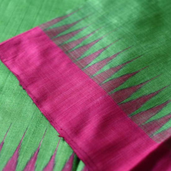 shop Handwoven Pure Tussar Silk Green Saree