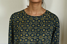 Block Printed & Vegetable Indigo Dyed ~ Ajrakh T-shirt