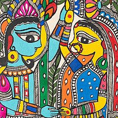 Madhuban . मधुबन ❁ Madhubani Painting - Shyam & Shyama