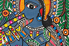 Madhuban . मधुबन ❁ Madhubani Painting - Krishna