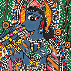 Madhuban . मधुबन ❁ Madhubani Painting - Krishna
