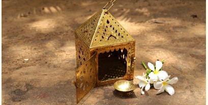 Ahar ✽ Brass ~ A Lamp with Diya (6.5" x 6.5 " x 7") -  3