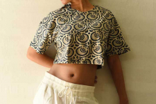 Hand Block Printed ✩ Natural Dyed - Ajrakh Cotton Crop Top