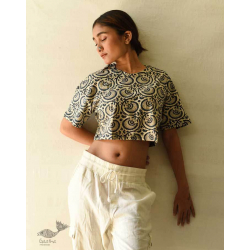 Hand Block Printed ✩ Natural Dyed - Ajrakh Cotton Crop Top