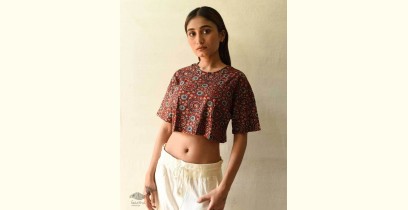 Hand Block Printed ✩ Vegetable Dyed Ajrakh Cotton Crop Top
