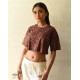 buy ajrakh hand block printed cotton Crop Top