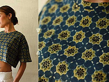 Hand Block Printed ✩ Ajrakh Hand Block Print - Cotton Crop Top