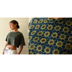 Hand Block Printed ✩ Ajrakh Hand Block Print - Cotton Crop Top