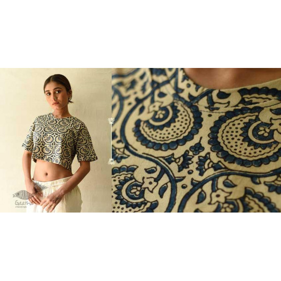 buy ajrakh hand block printed Crop Top