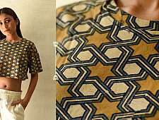 Hand Block Printed ✩ Natural Dyed Ajrakh Cotton Crop Top