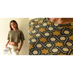 Hand Block Printed ✩ Natural Dyed Ajrakh Cotton Crop Top