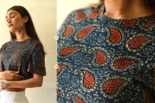 Hand Block Printed ✩ Vegetable Dyed - Ajrakh Cotton Crop Top