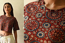 Hand Block Printed ✩ Vegetable Dyed Ajrakh Cotton Crop Top