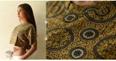 buy Yellow Cotton Crop Top - Vegetable Dyed Ajrakh Hand Printed