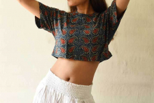 Hand Block Printed ✩ Vegetable Dyed - Ajrakh Cotton Crop Top