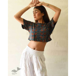 Hand Block Printed ✩ Vegetable Dyed - Ajrakh Cotton Crop Top