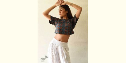 Hand Block Printed ✩ Vegetable Dyed - Ajrakh Cotton Crop Top