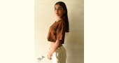 buy Natural Dyed Cotton Crop Top with Ajrakh Prints