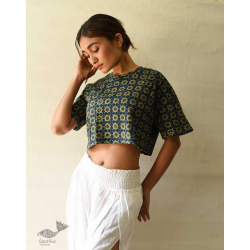 Hand Block Printed ✩ Ajrakh Hand Block Print - Cotton Crop Top