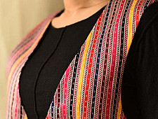 Mashru & Denim Jacket | Reversible Jacket - Multi Color Stripes