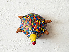 Madhuban . मधुबन ❁ Madhubani Hand Painted Paper Mache ~ Turtle (Two Options)