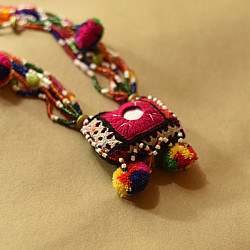 FolkLove | Handmade Tribal Necklace With Bead Work & Mirror work